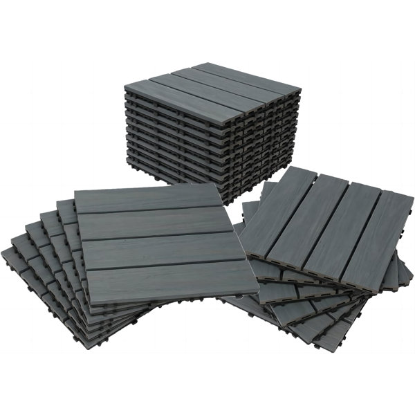 Famobay 12" X 12" Composite Interlocking Deck Tiles & Reviews Wayfair